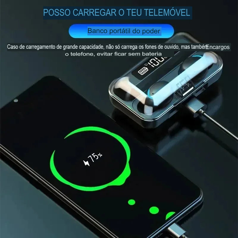 FONE DE OUVIDO F9 TWS - MUNDO VIRTUAL