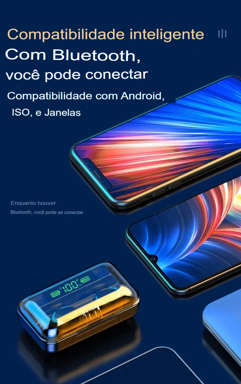 FONE DE OUVIDO F9 TWS - MUNDO VIRTUAL