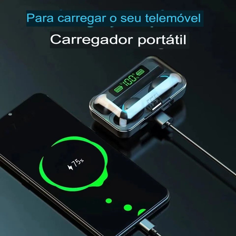 Fones de ouvido sem fio TWS F9 - MUNDO VIRTUAL