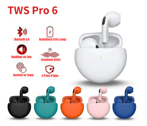 Fone Air Pro 6 TWS - mundo virtul