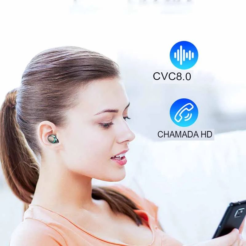 Fones de ouvido sem fio TWS F9 - MUNDO VIRTUAL