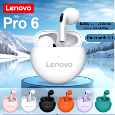 Lenovo Pro6 Fone De Ouvido Sem Fio - Mundo Virtual